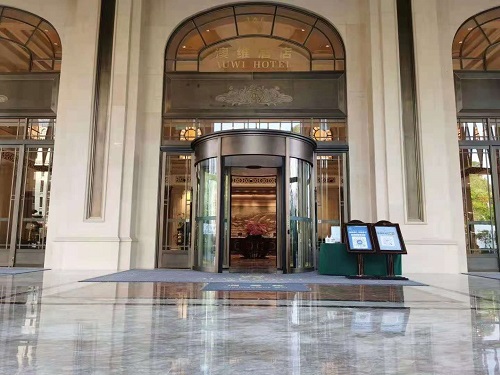 luxury hotel revolving door